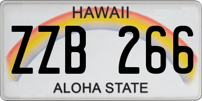 HI license plate ZZB266