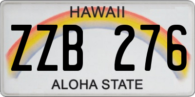 HI license plate ZZB276