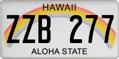 HI license plate ZZB277