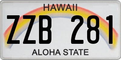 HI license plate ZZB281