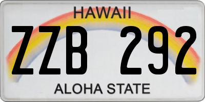 HI license plate ZZB292