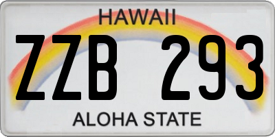 HI license plate ZZB293