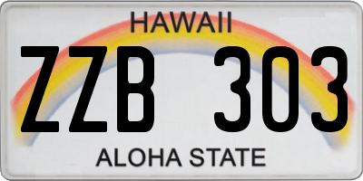 HI license plate ZZB303