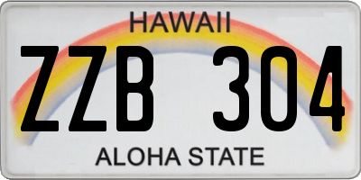 HI license plate ZZB304