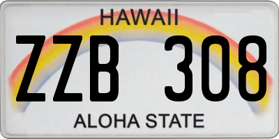 HI license plate ZZB308
