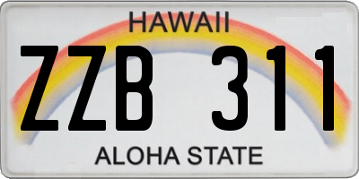 HI license plate ZZB311
