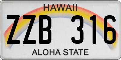 HI license plate ZZB316