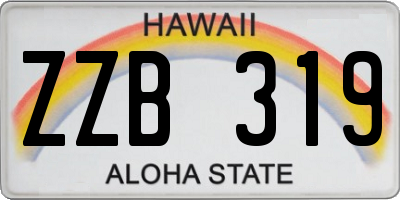 HI license plate ZZB319