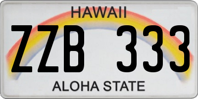 HI license plate ZZB333