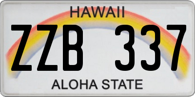 HI license plate ZZB337