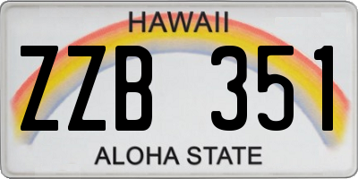 HI license plate ZZB351