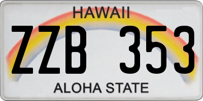 HI license plate ZZB353
