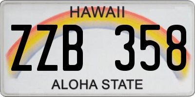 HI license plate ZZB358