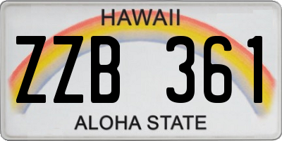 HI license plate ZZB361