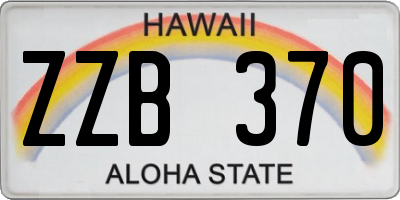HI license plate ZZB370