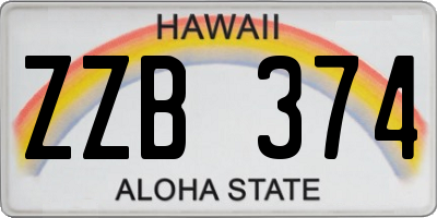 HI license plate ZZB374