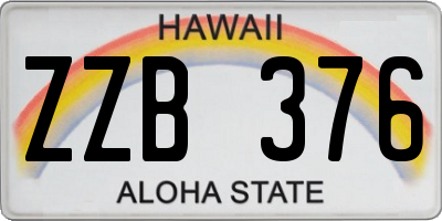 HI license plate ZZB376