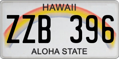 HI license plate ZZB396