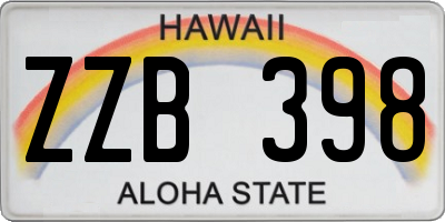 HI license plate ZZB398