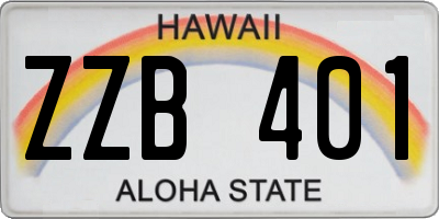 HI license plate ZZB401