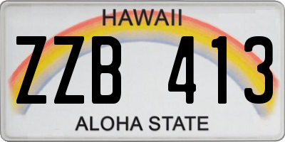 HI license plate ZZB413