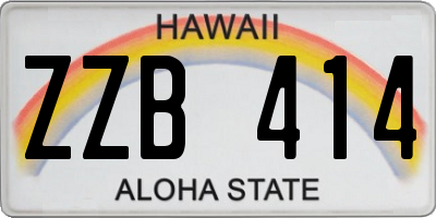 HI license plate ZZB414
