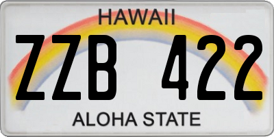 HI license plate ZZB422