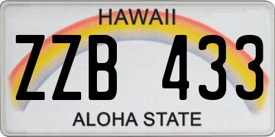 HI license plate ZZB433