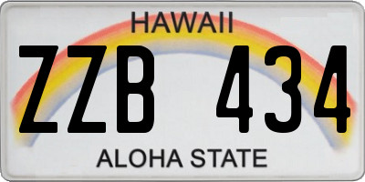 HI license plate ZZB434
