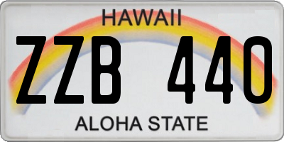 HI license plate ZZB440