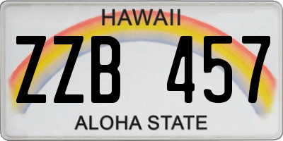 HI license plate ZZB457