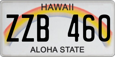 HI license plate ZZB460