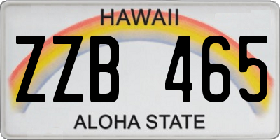 HI license plate ZZB465