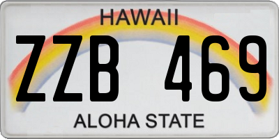HI license plate ZZB469