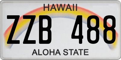 HI license plate ZZB488