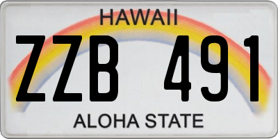 HI license plate ZZB491