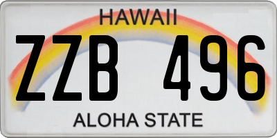 HI license plate ZZB496