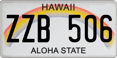 HI license plate ZZB506