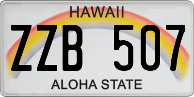 HI license plate ZZB507