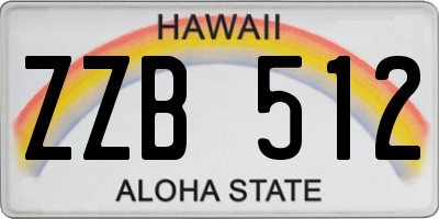 HI license plate ZZB512