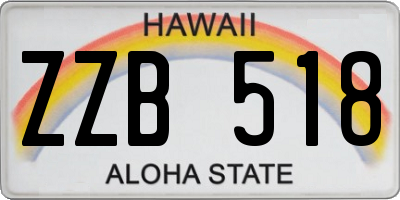 HI license plate ZZB518
