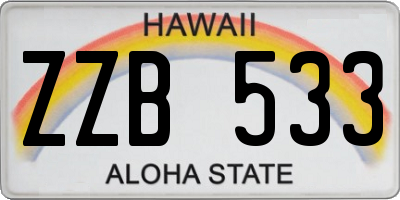 HI license plate ZZB533