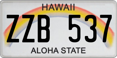 HI license plate ZZB537