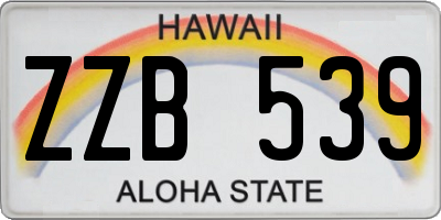 HI license plate ZZB539