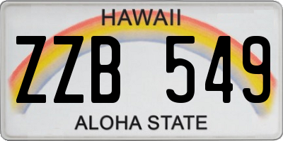 HI license plate ZZB549