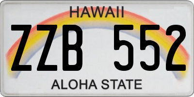 HI license plate ZZB552