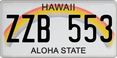 HI license plate ZZB553