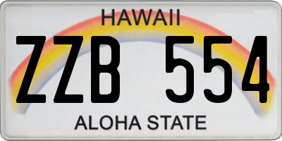 HI license plate ZZB554