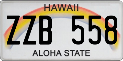 HI license plate ZZB558