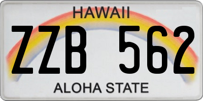 HI license plate ZZB562